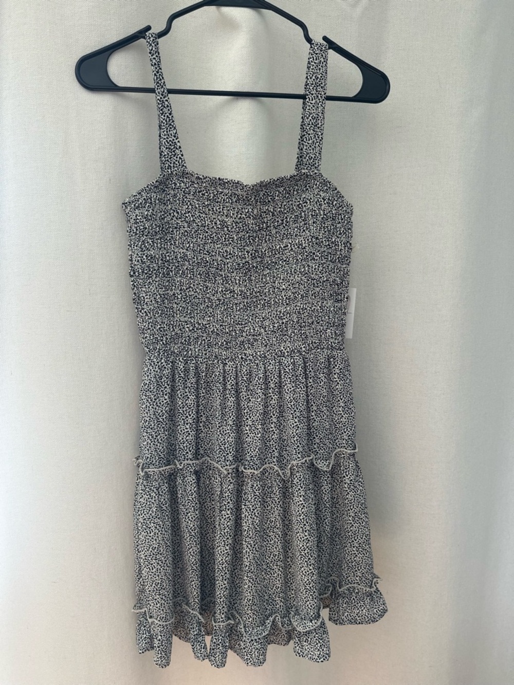 Jessica Simpson Black and White Smocked Mini Dress